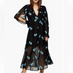 Topshop Floral Slit Dress